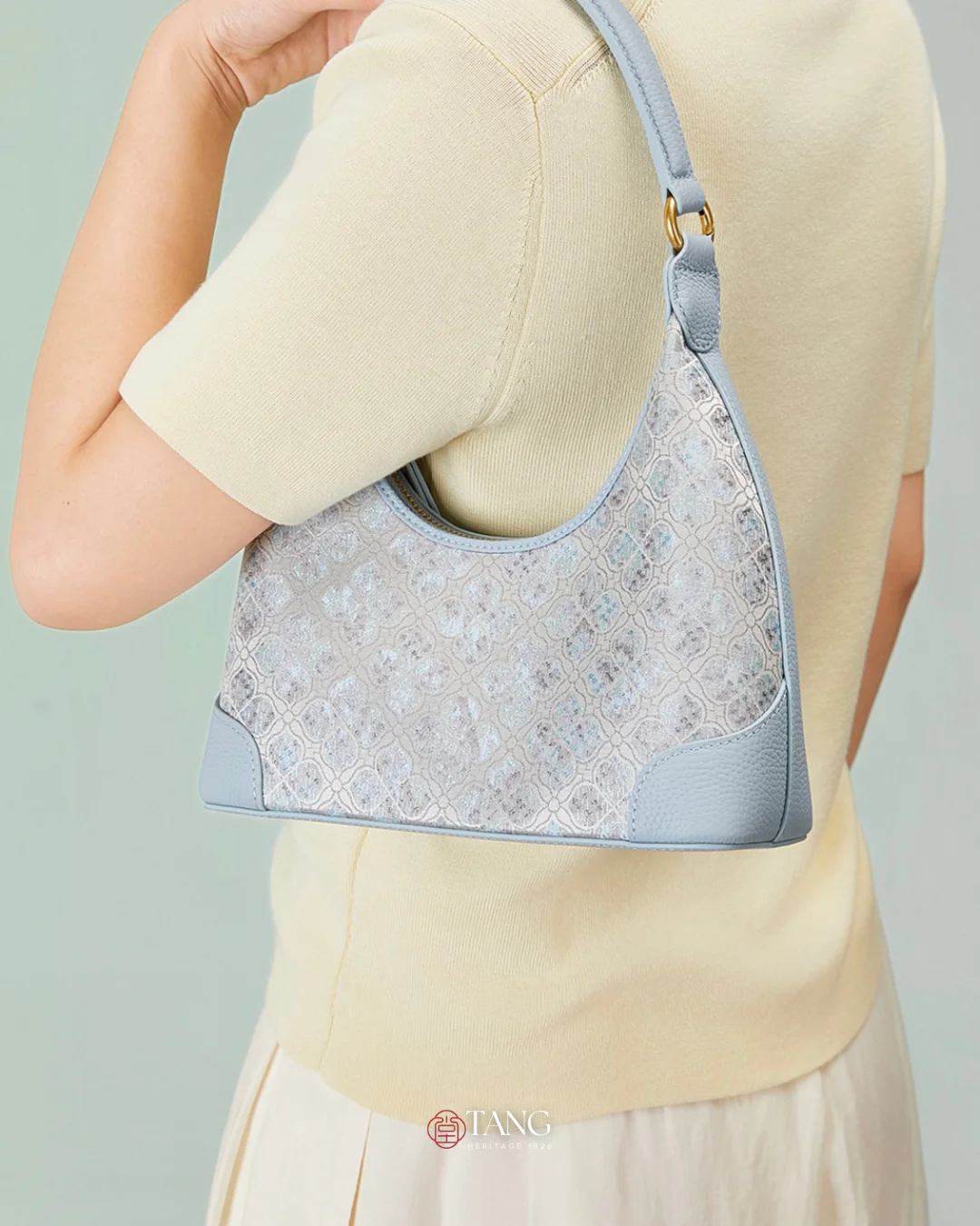 Tang Red 24 Silk Persimmon Brocade Shoulder Bag - Image 2