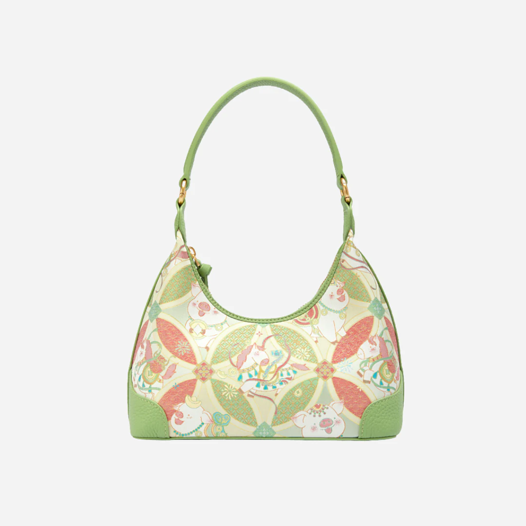 Tang Red 24 Silk Persimmon Brocade Shoulder Bag - Image 9