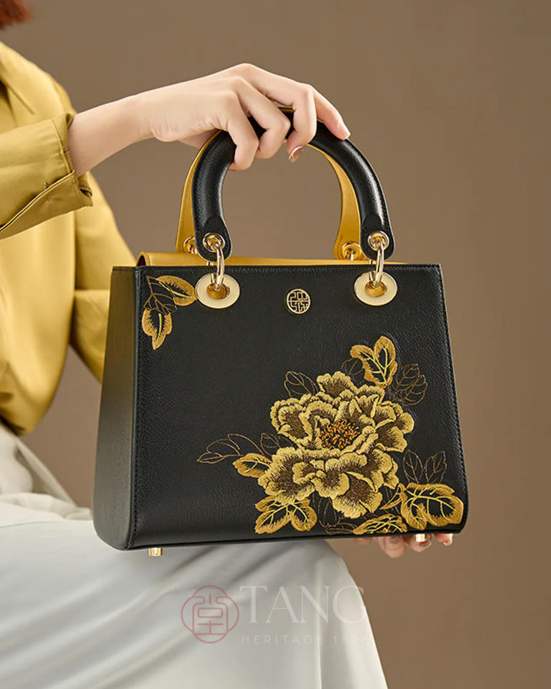 Tang Red 25 Embroidered Queen Peony Tote - Image 11