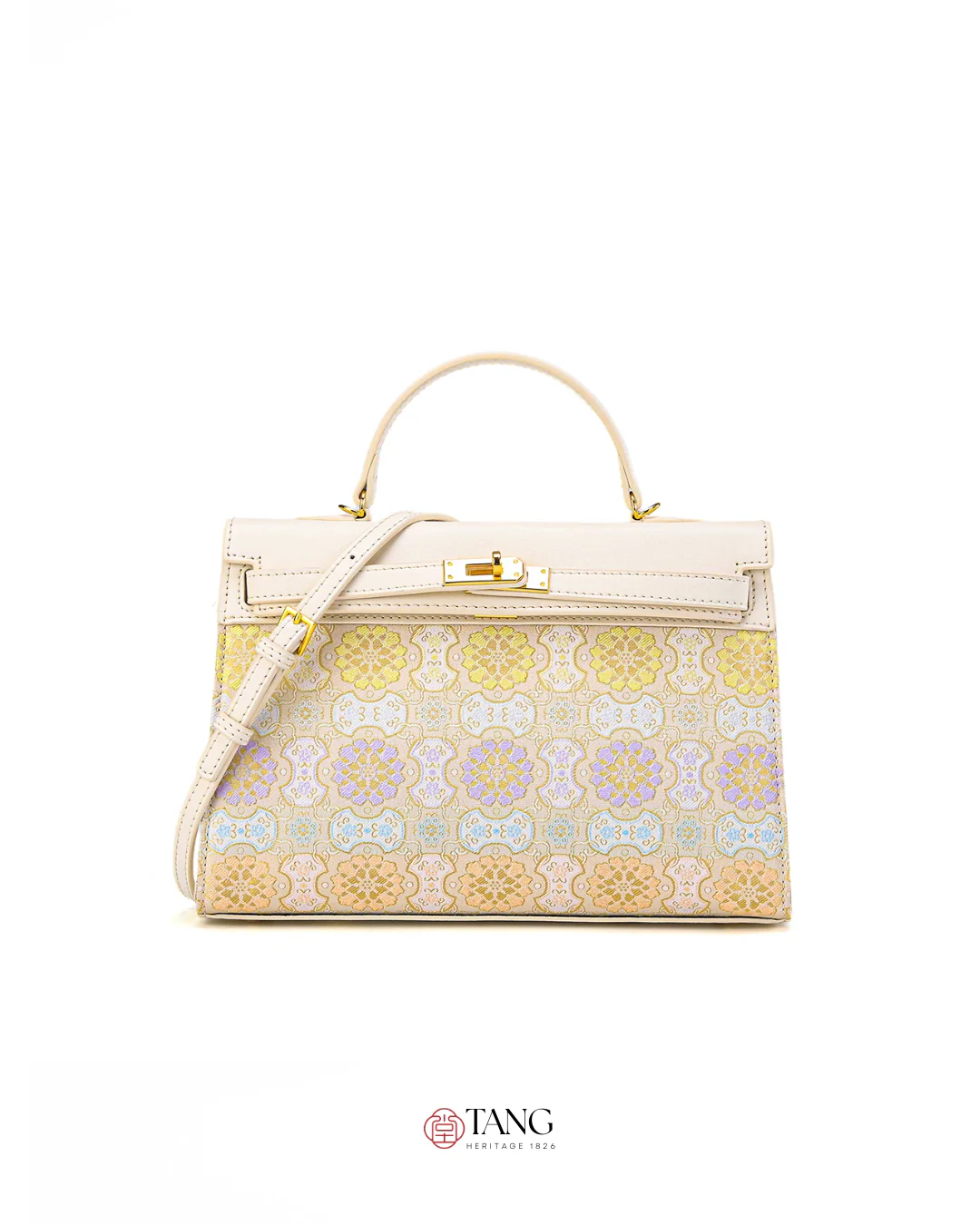 Tang Red 25 Ruyi Peony Song Brocade Top-Handle Bag - Image 13