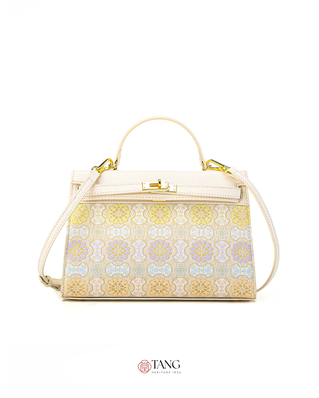 Tang Red 25 Ruyi Peony Song Brocade Top-Handle Bag - Image 7