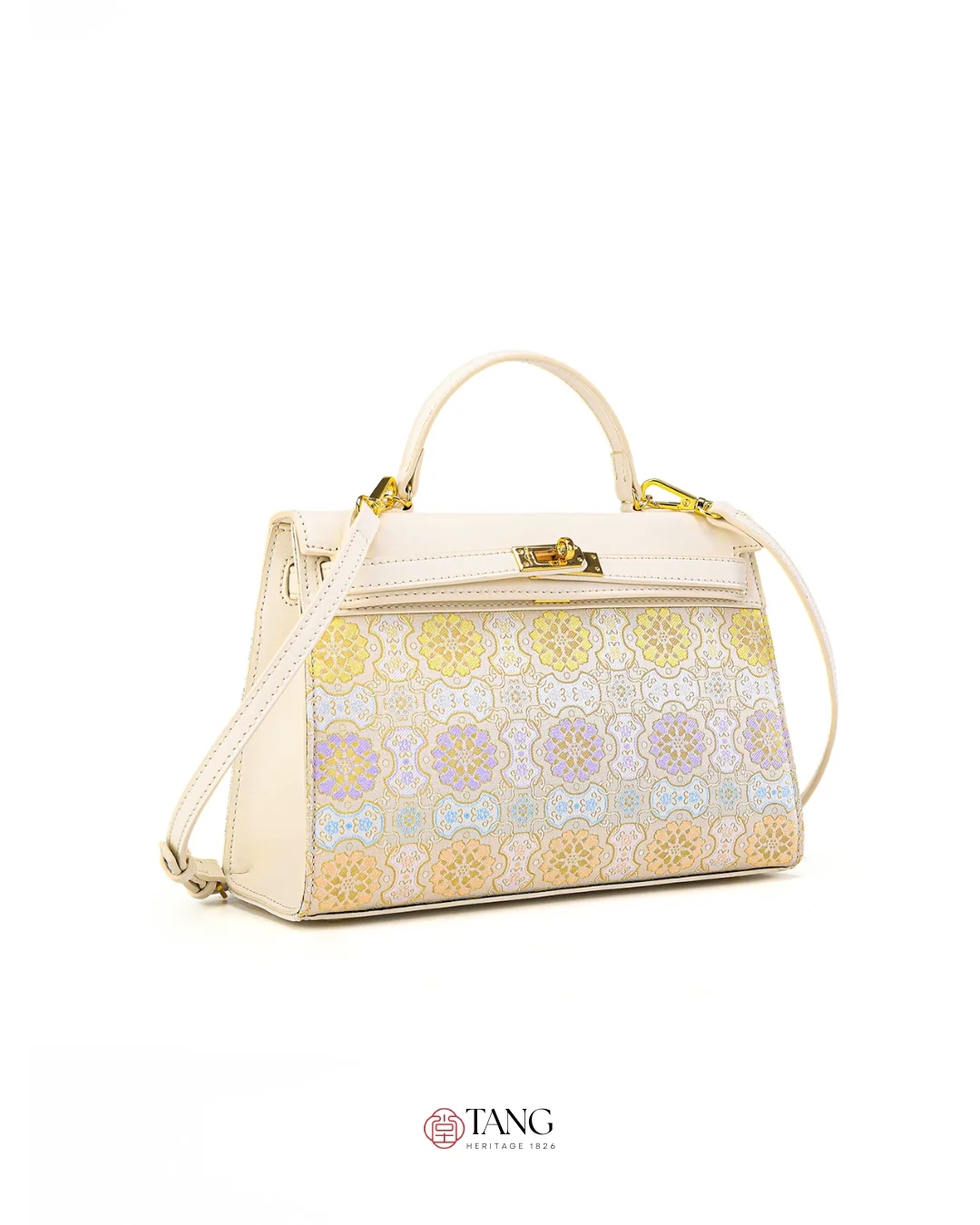 Tang Red 25 Ruyi Peony Song Brocade Top-Handle Bag - Image 8