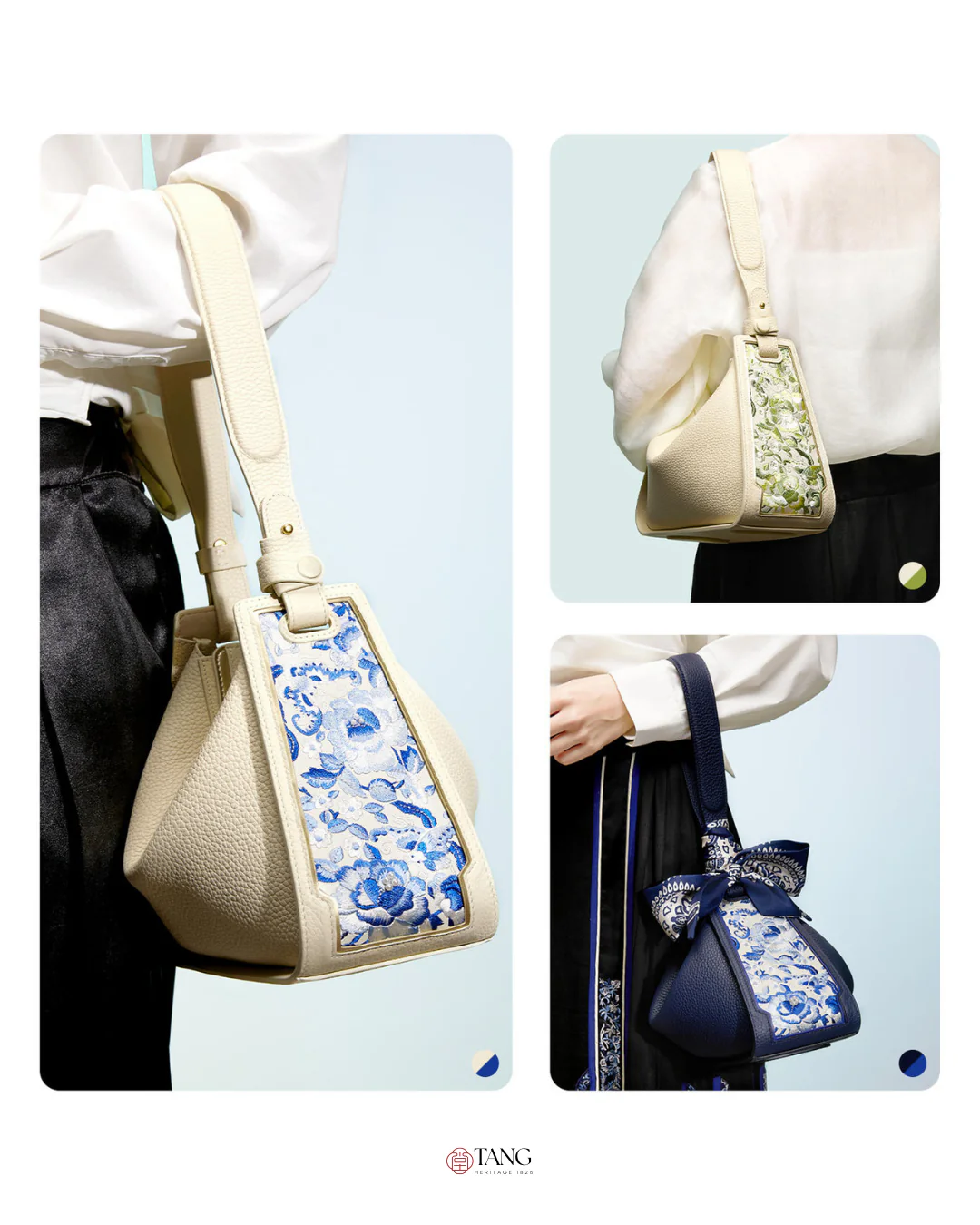 Tang Red 26 Embroidered Qinghua Porcelain Bag — Sapphire Porcelain - Image 31