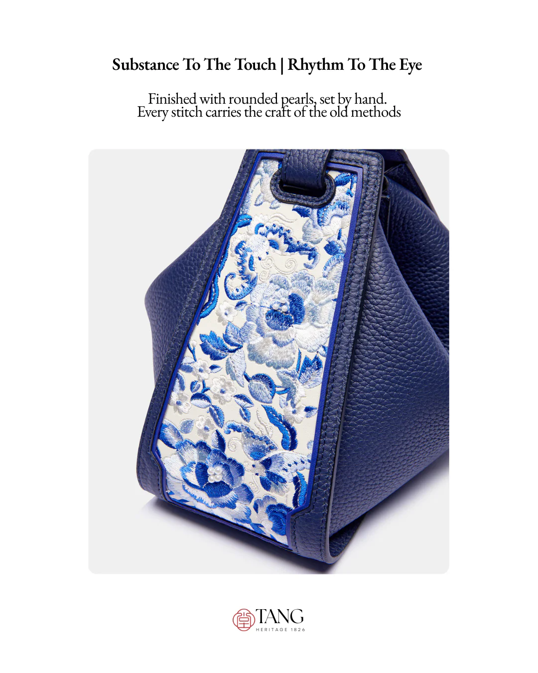 Tang Red 26 Embroidered Qinghua Porcelain Bag — Sapphire Porcelain - Image 8