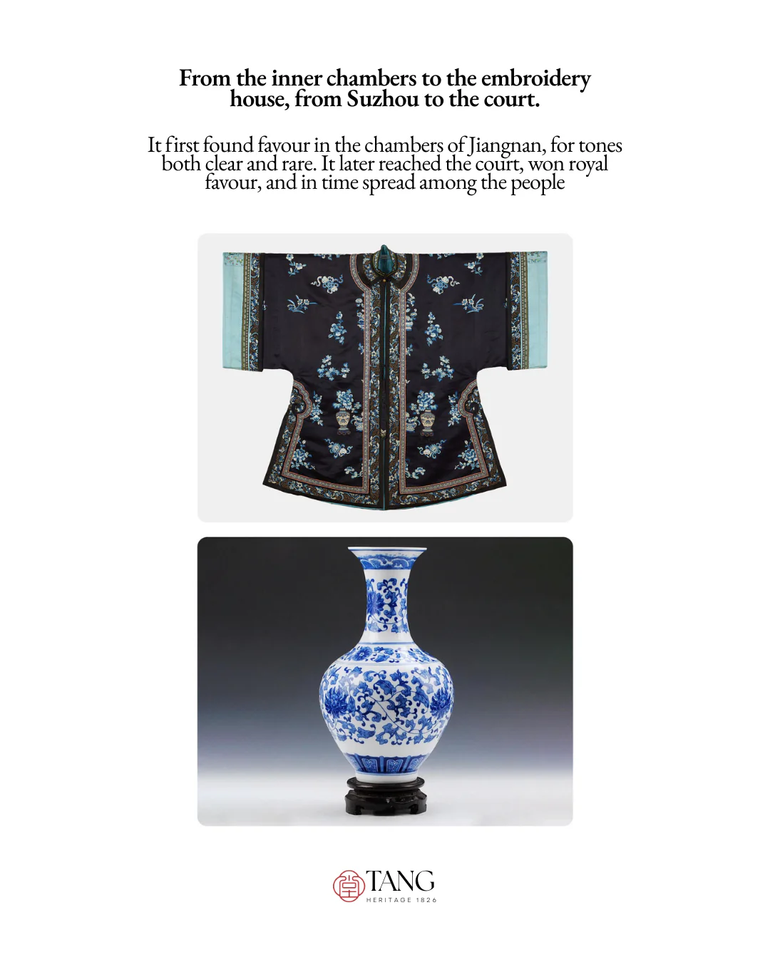 Tang Red 26 Embroidered Qinghua Porcelain Bag — Sapphire Porcelain - Image 9