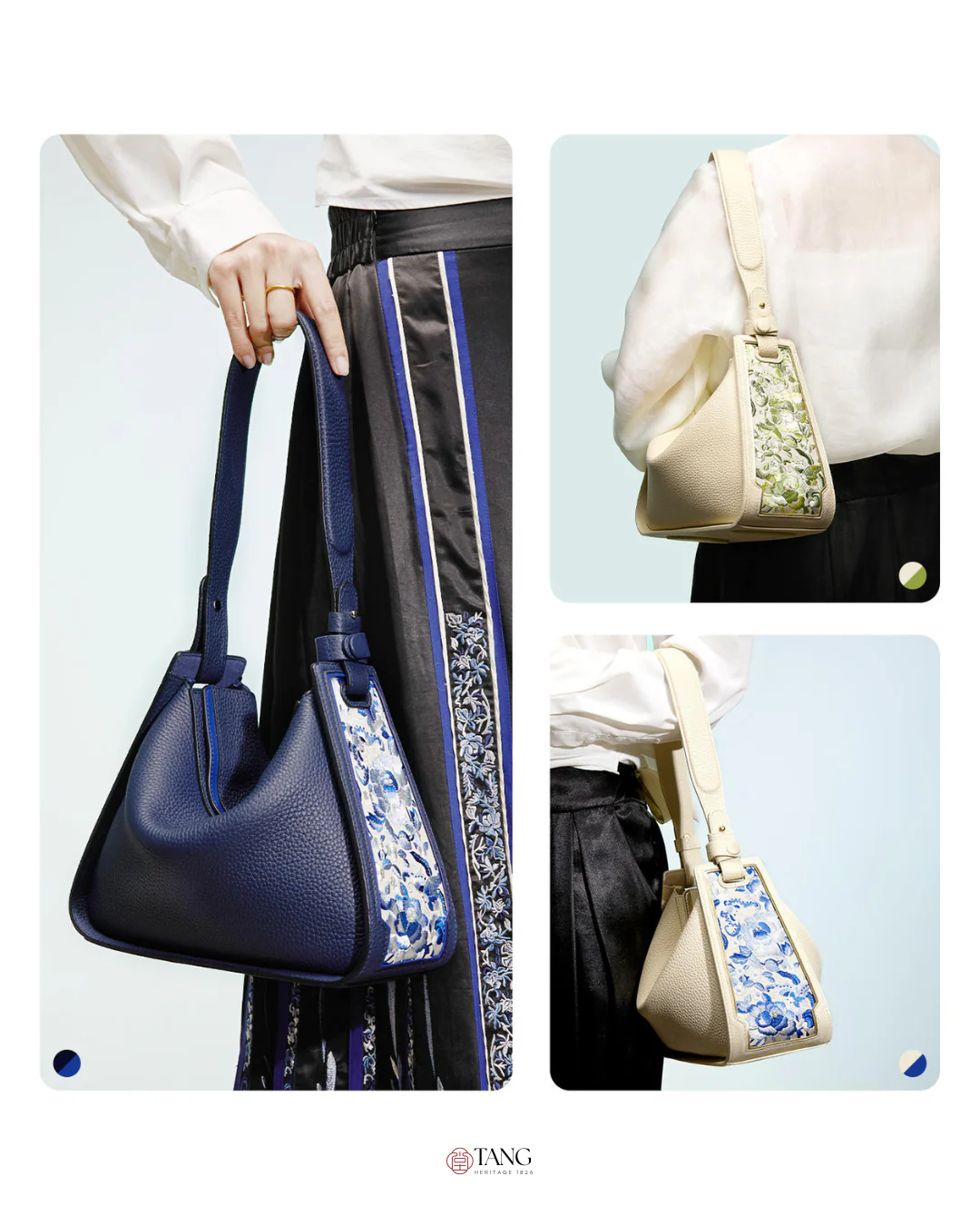 Tang Red 26 Embroidered Qinghua Porcelain Bag — Sapphire Porcelain - Image 12