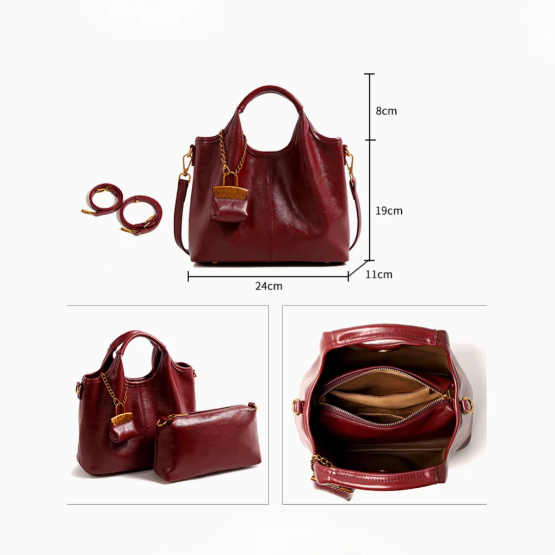 Tang Red 27 Glazed Scarlet Tote - Image 14
