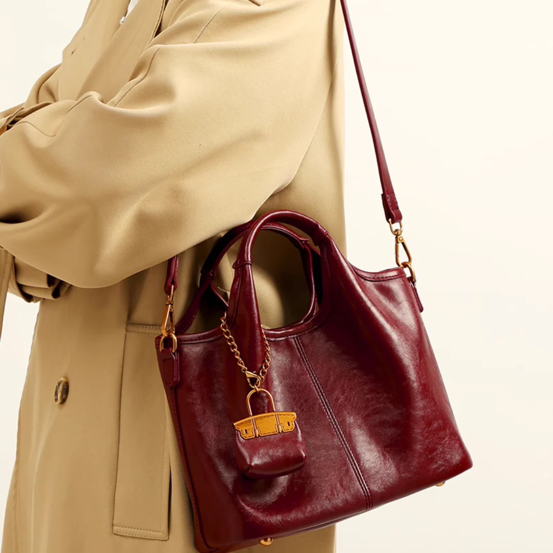 Tang Red 27 Glazed Scarlet Tote - Image 6