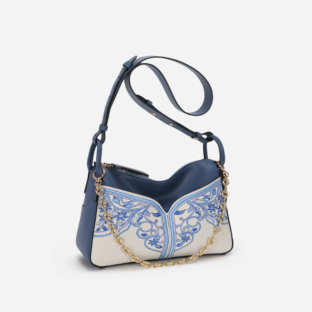 Tang Red 28 Embroidered Blooming Clouds Shoulder Bag - Image 21