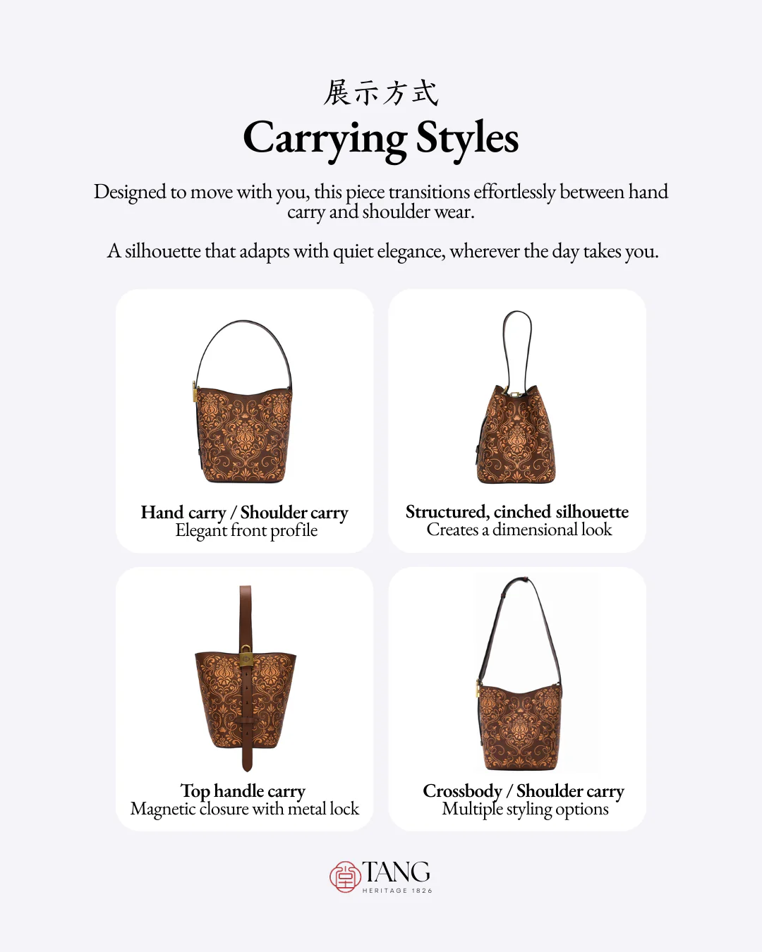 Tang Red 28 Embroidered Dunhuang Scroll Bucket Bag - Image 8