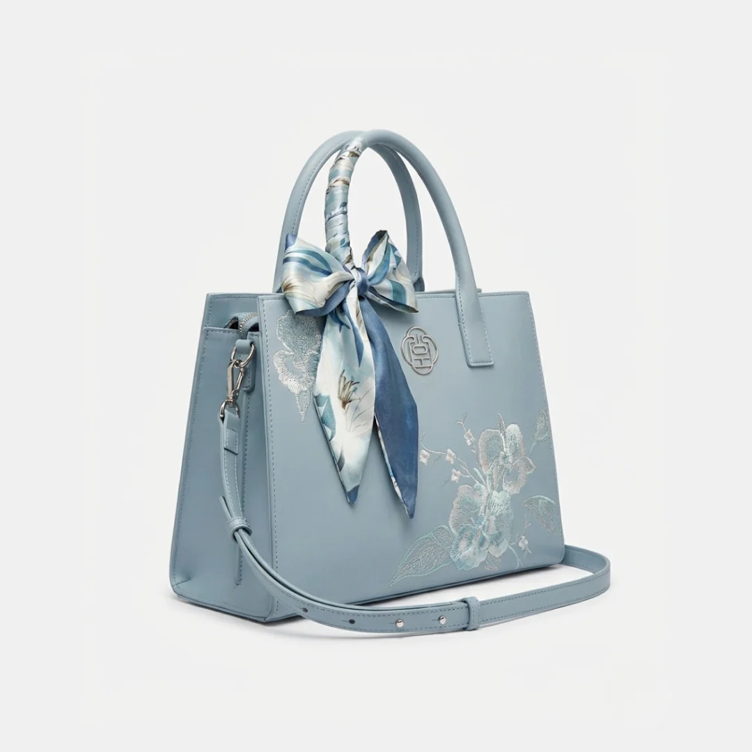 Tang Red 28 Embroidered Orchid Jade Tote - Image 7