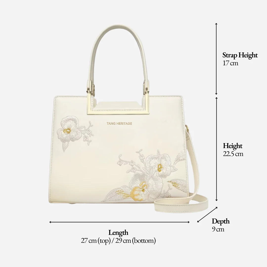 Tang Red 28 Embroidered Orchid Tote - Image 19