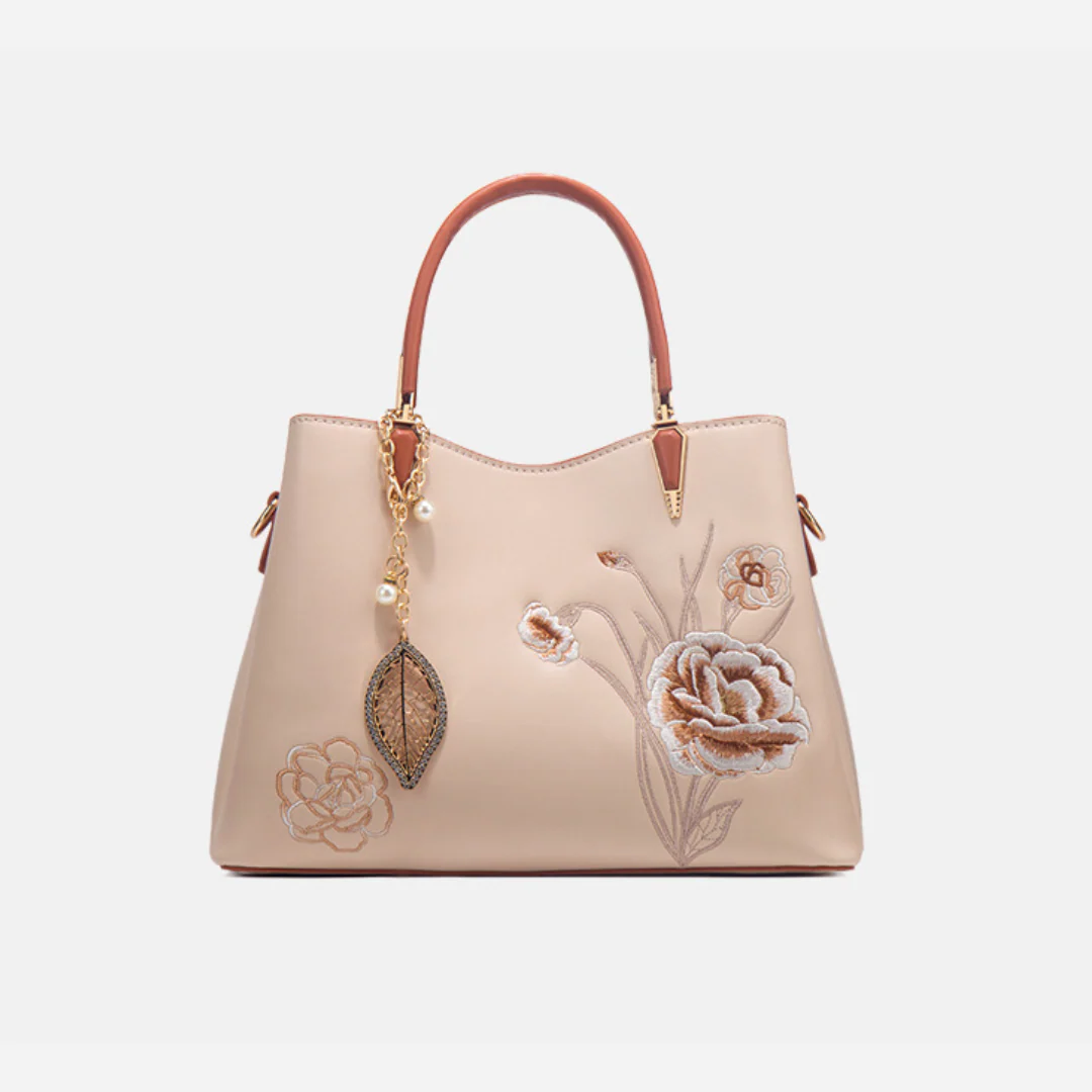 Tang Red 28 Embroidered-Peony Tote IV - Image 14