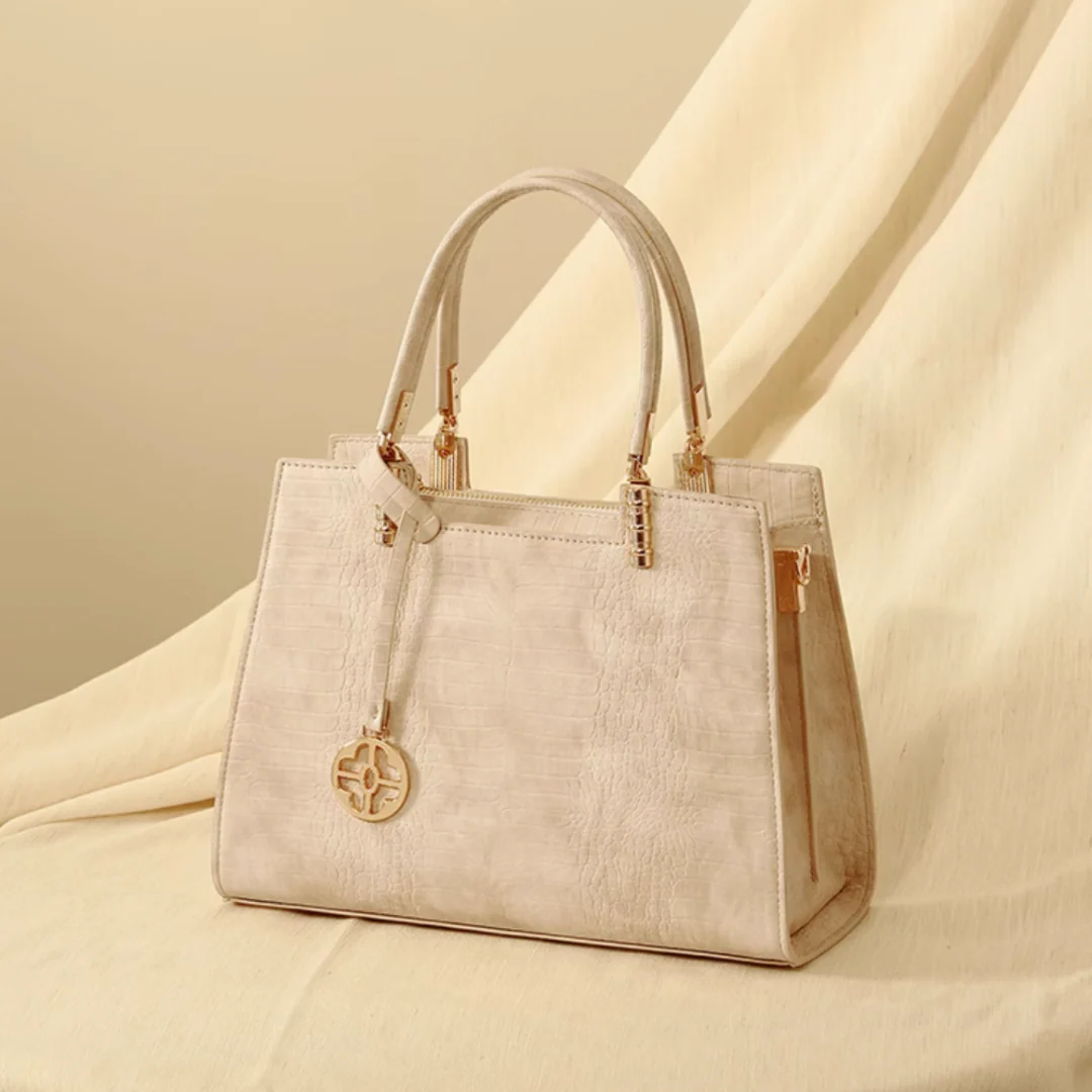 Tang Red 29 Almond Crocodile-Embossed Tote II - Image 3