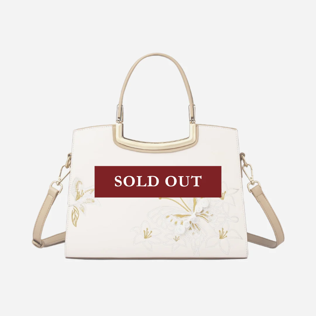 Tang Red 29 Butterfly Embroidered Tote