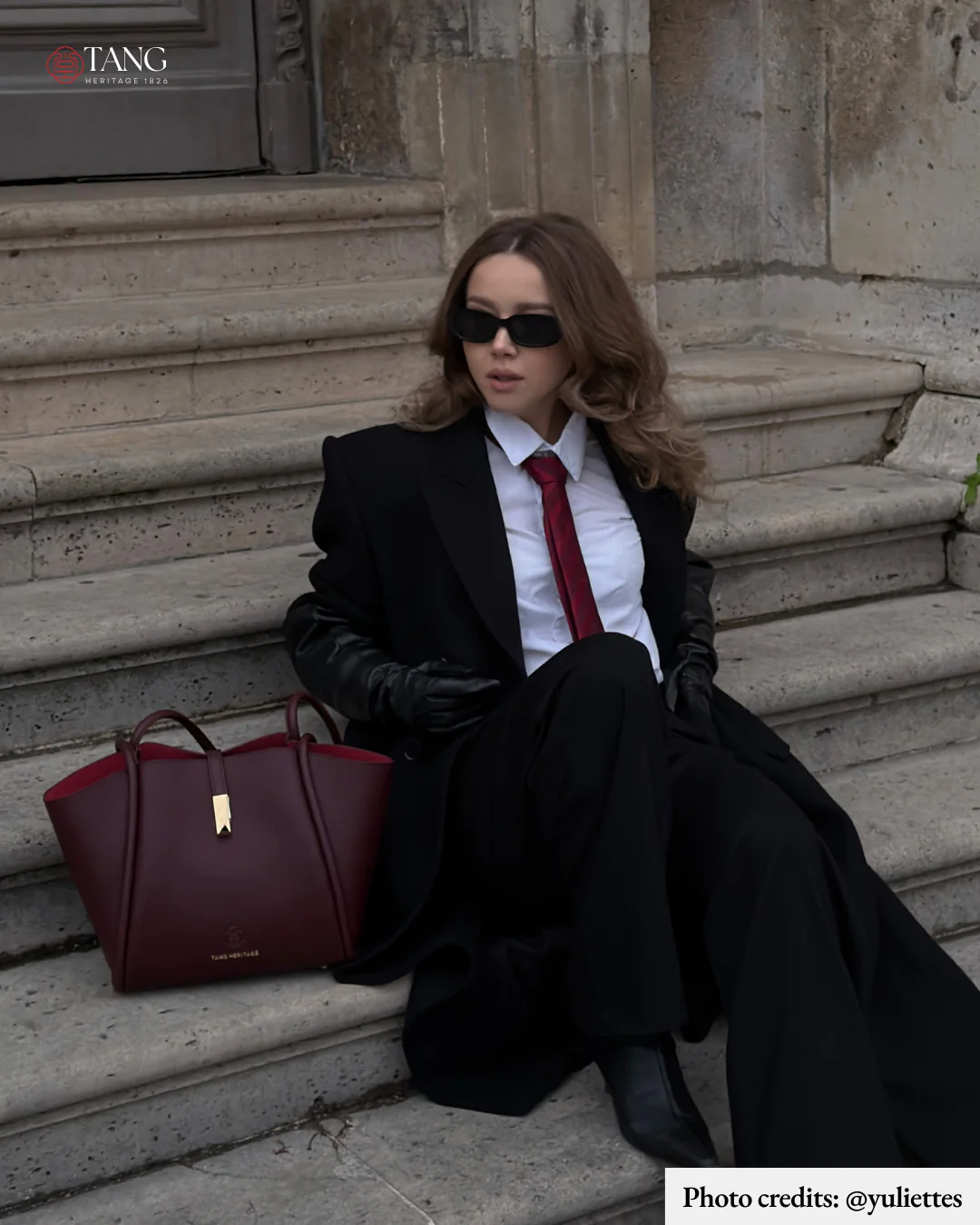 Tang Red 30 Empress Crescent Tote - Image 3