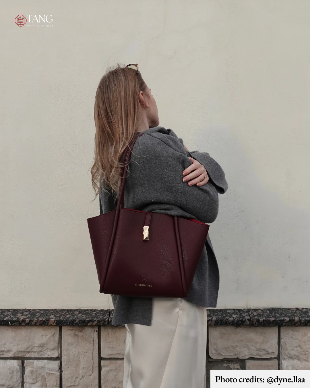 Tang Red 30 Empress Crescent Tote - Image 5
