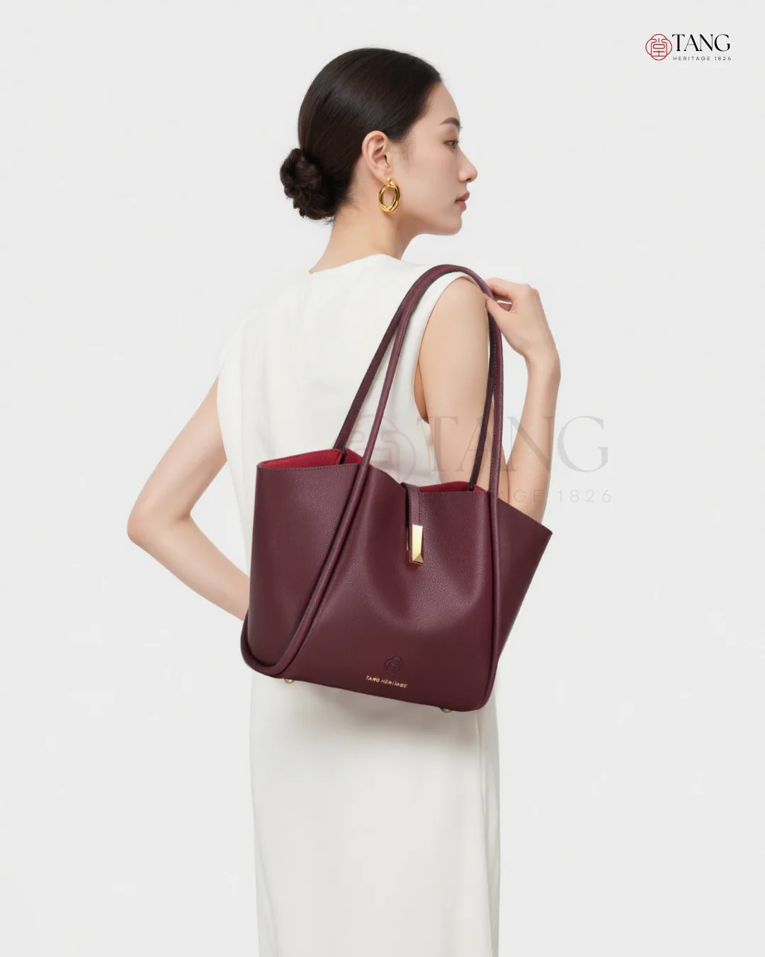 Tang Red 30 Empress Crescent Tote - Image 7
