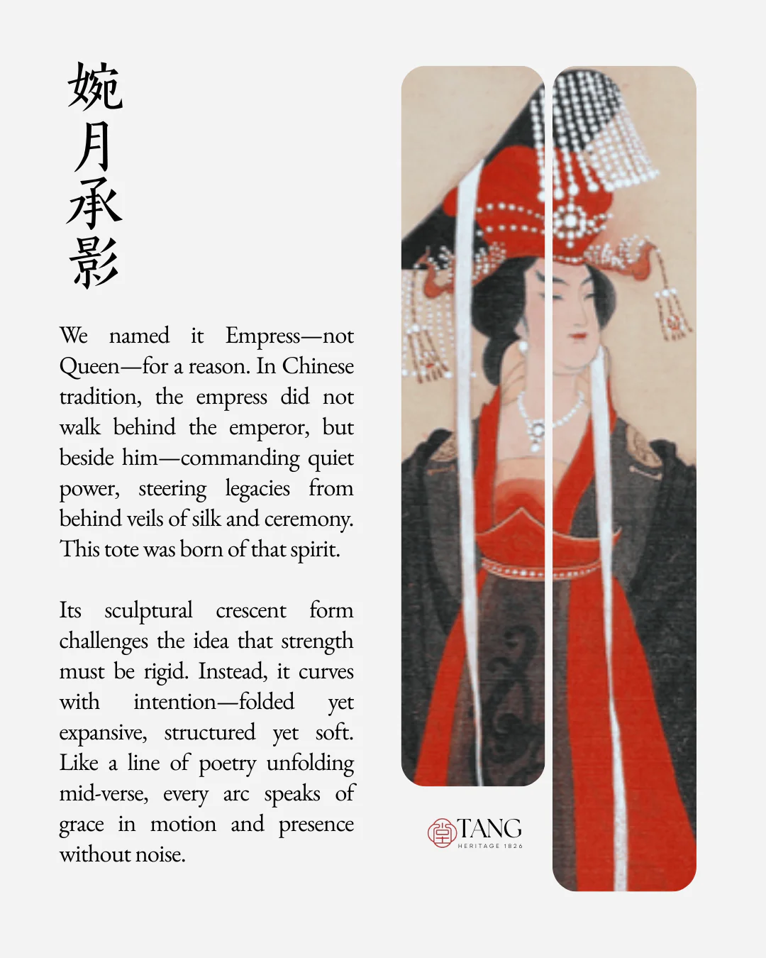 Tang Red 30 Empress Crescent Tote - Image 9