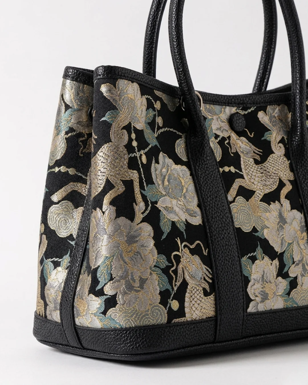 Tang Red 30 Gilt Qilin Peony TOGO Song Brocade Tote - Image 11