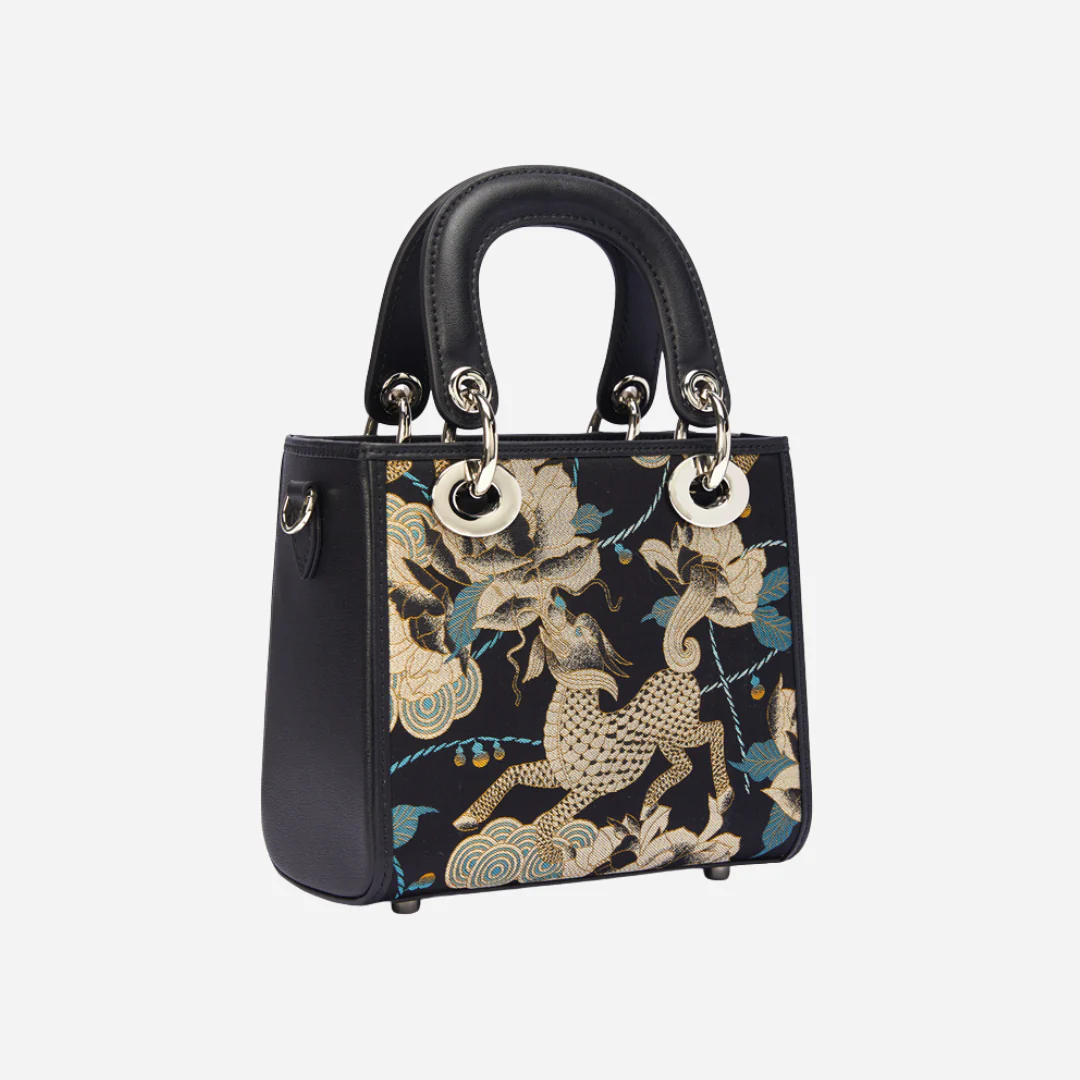 Tang Red 30 Gilt Qilin Peony TOGO Song Brocade Tote - Image 23