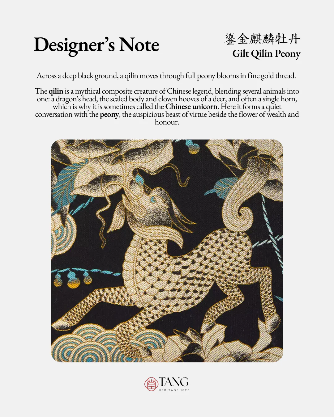 Tang Red 30 Gilt Qilin Peony TOGO Song Brocade Tote - Image 4