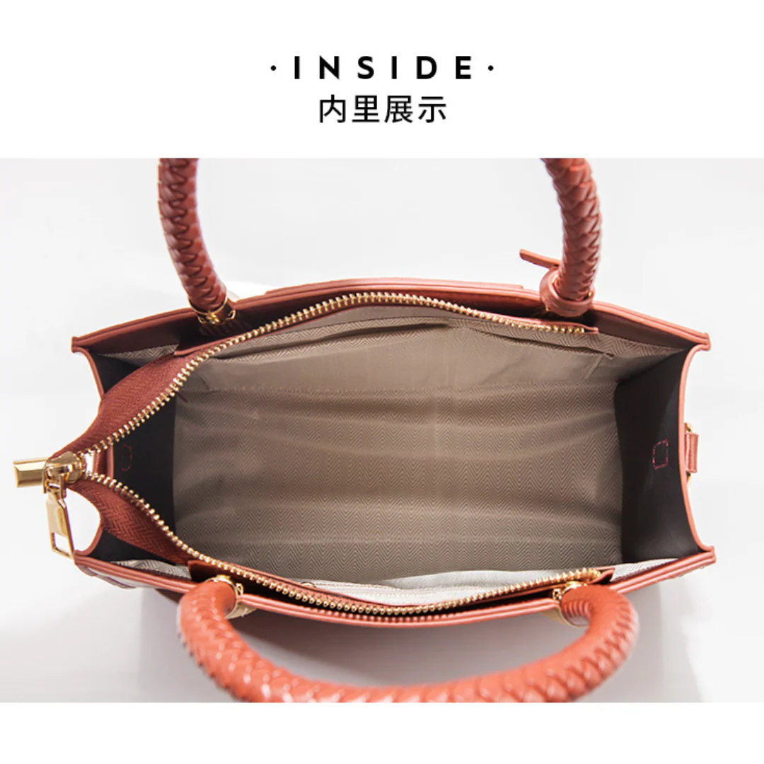Tang Red 25 Embossed Floral Short Tote - Image 12