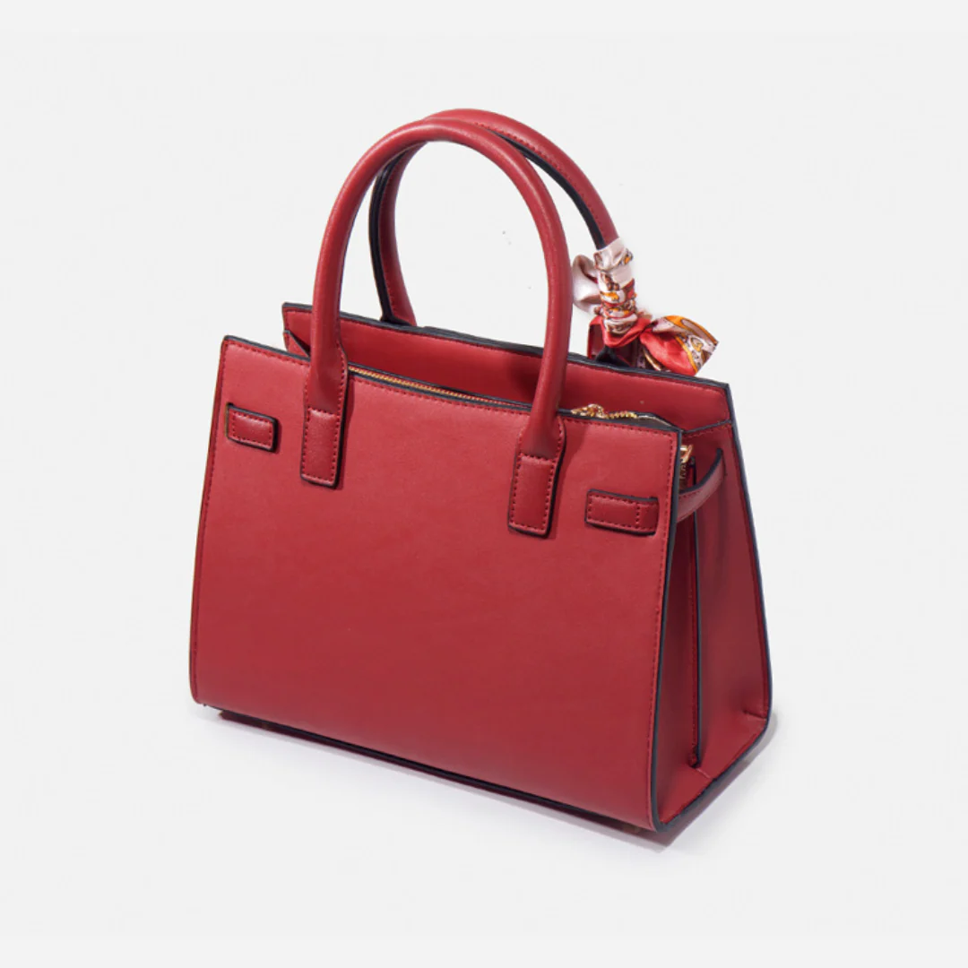 Tang Red 29 Embossed Floral Tote II - Image 7