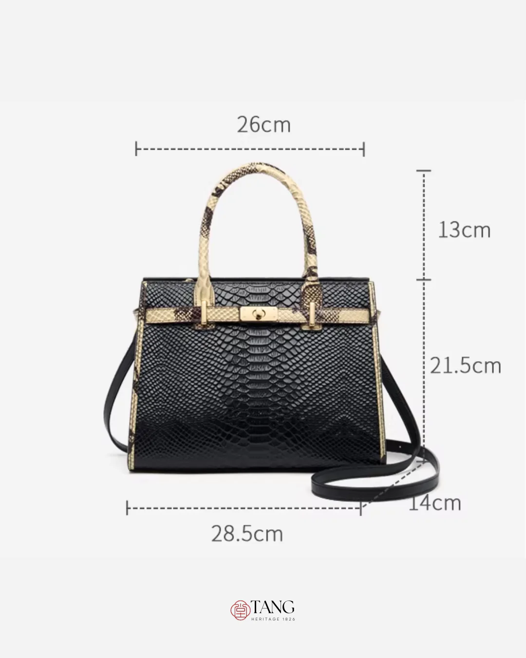Tang Red 27 Onyx-Sand Python-Embossed Tote - Image 11