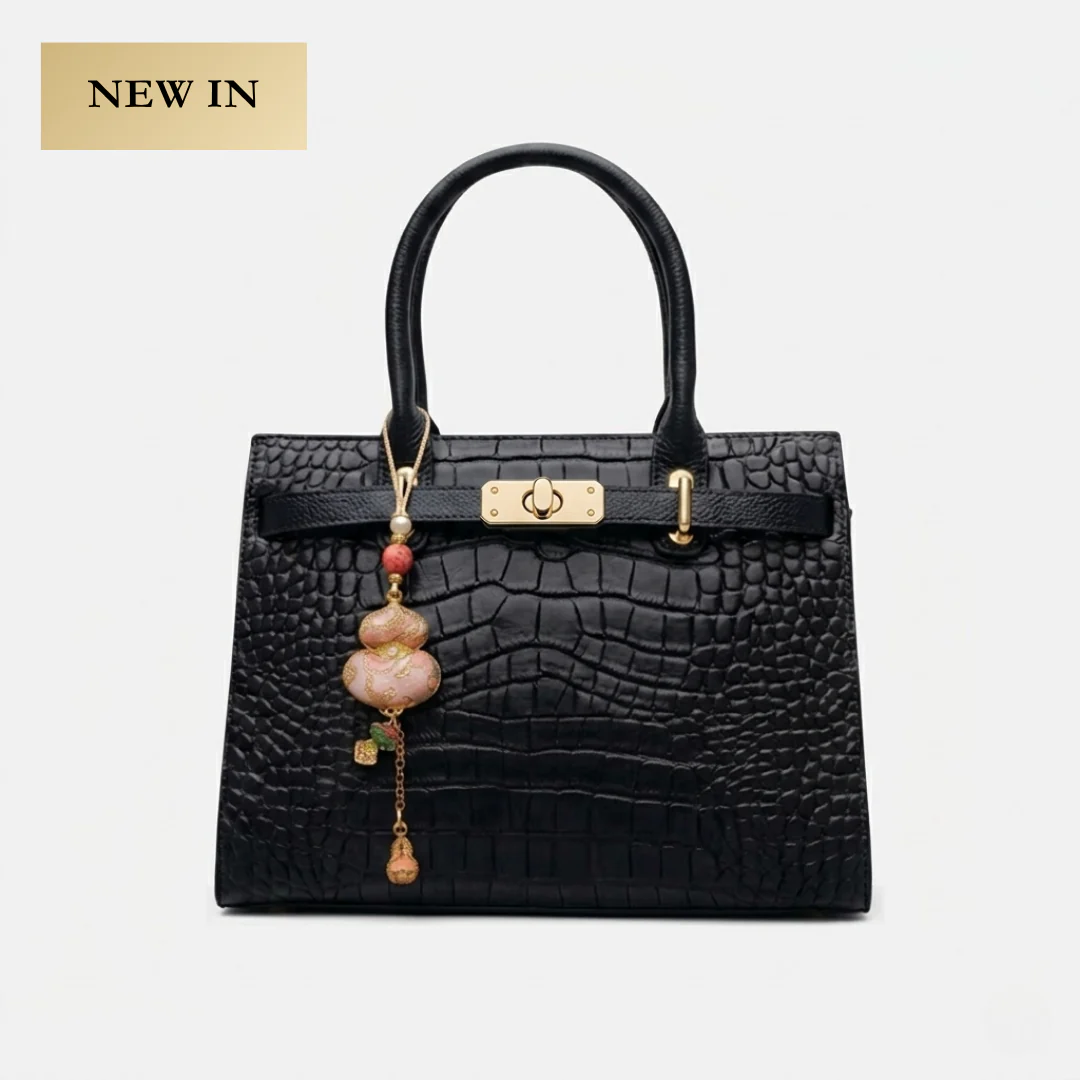 Tang Red 27 Onyx-Sand Python-Embossed Tote - Image 17