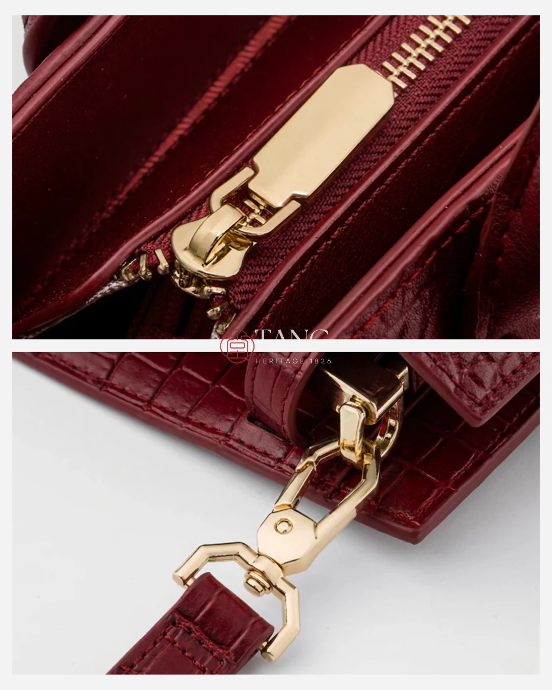 Tang Red 27 Scarlet Crocodile-Embossed Tote - Image 8