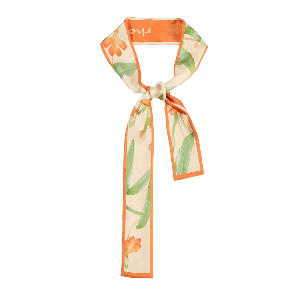 Tangerine Dream 100% Mulberry Silk Twilly