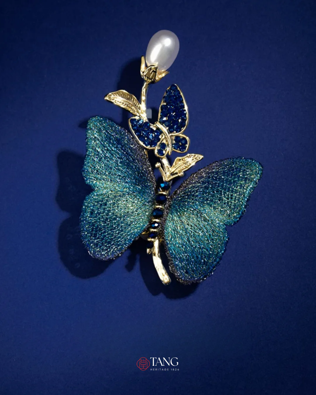 Teal Reverie Butterfly Brooch - Image 3