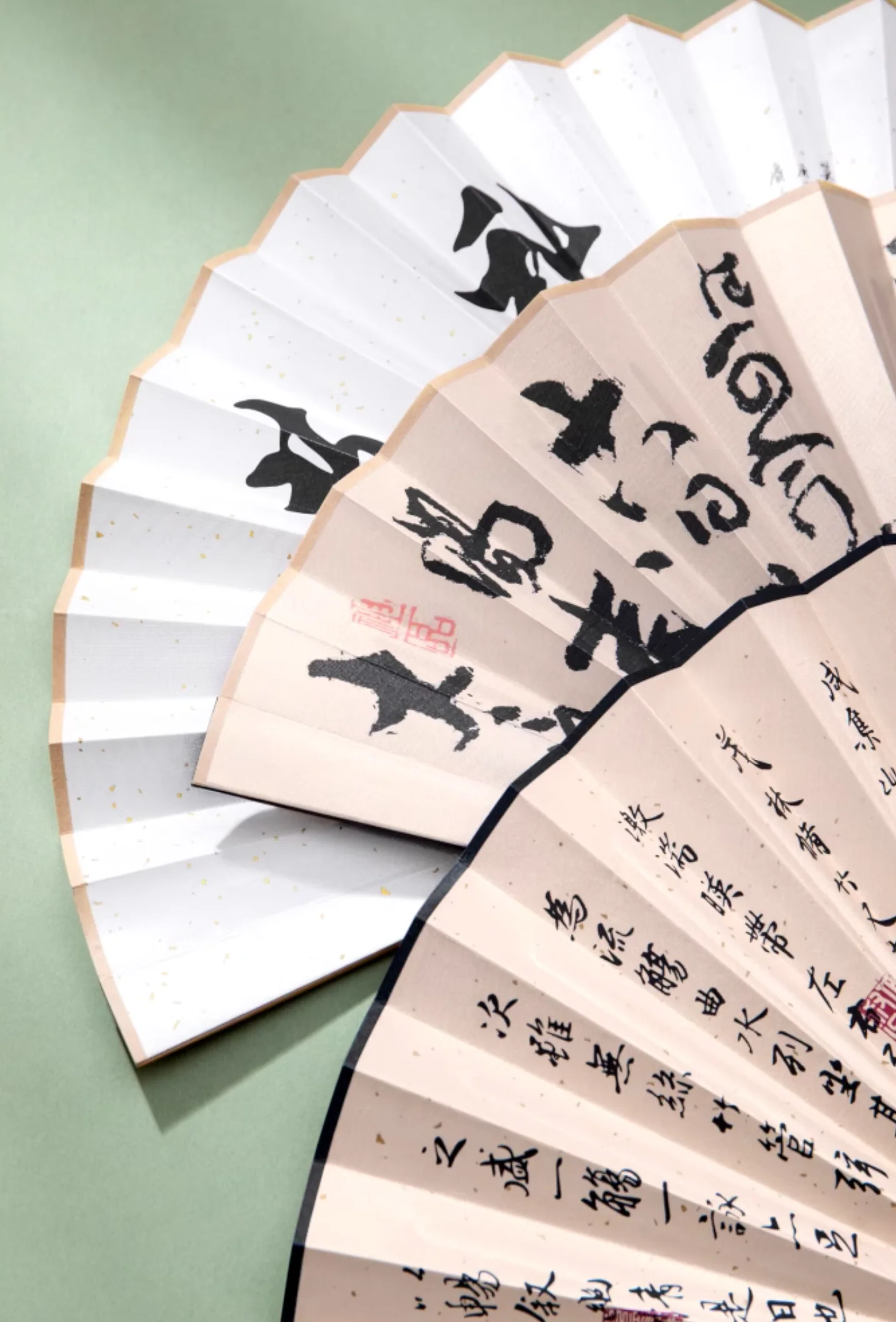 Traditional Chinese Calligraphy Folding Fans Gift Set - Image 7