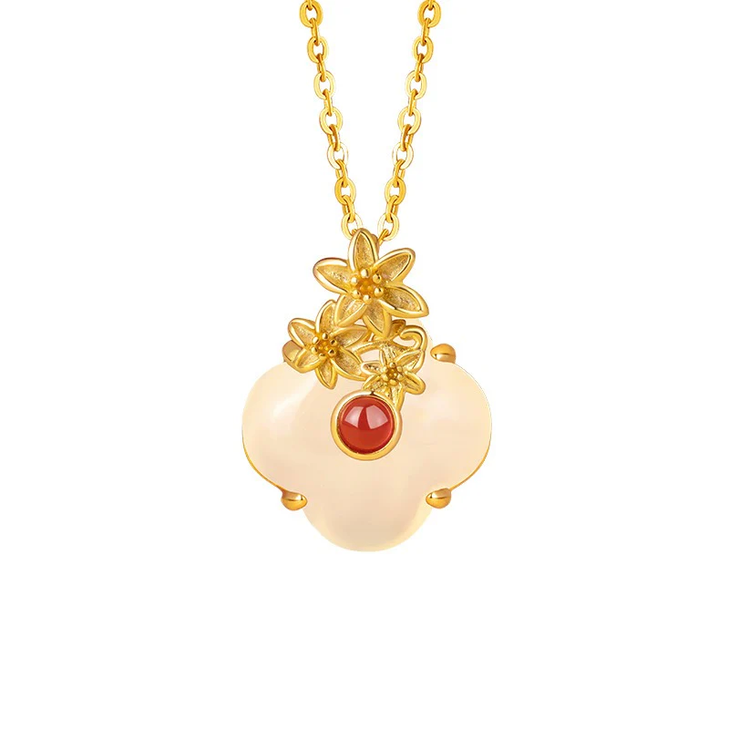 Twelve Flower Goddesses Jade & Agate Necklace - Image 11