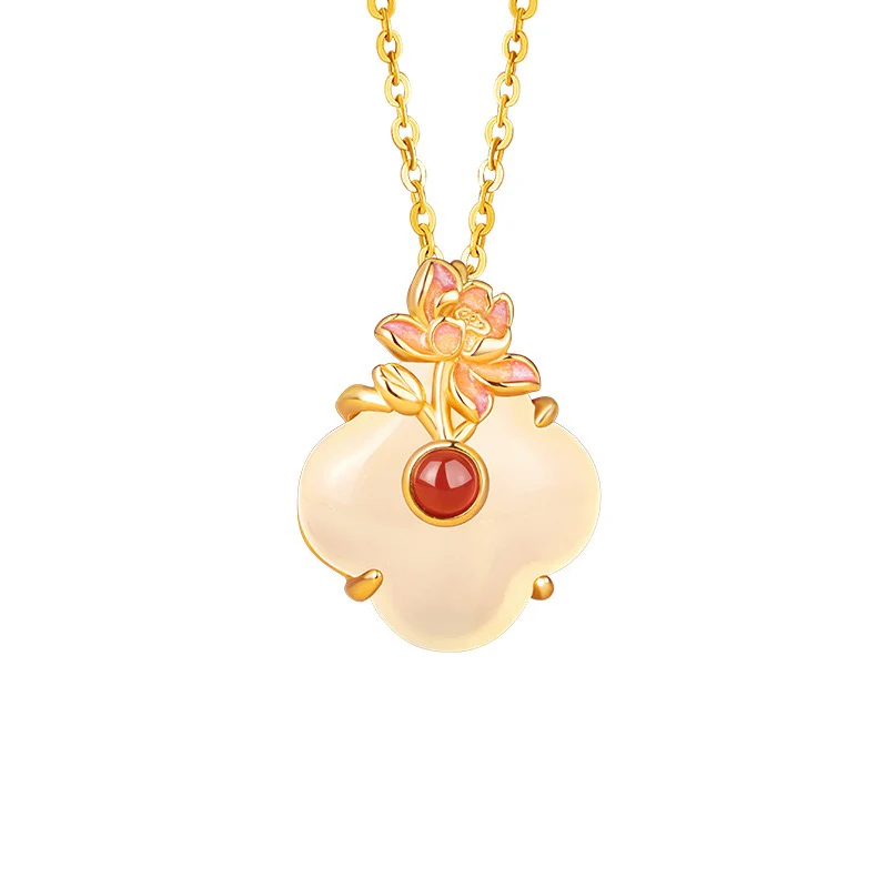 Twelve Flower Goddesses Jade & Agate Necklace - Image 13