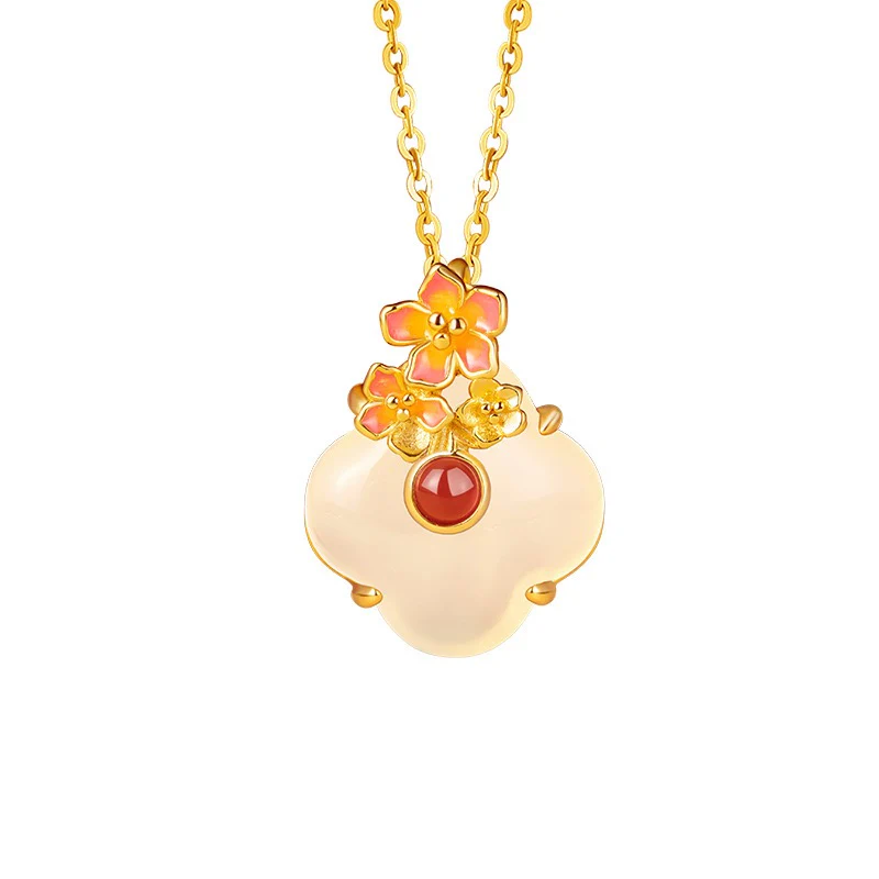Twelve Flower Goddesses Jade & Agate Necklace - Image 17