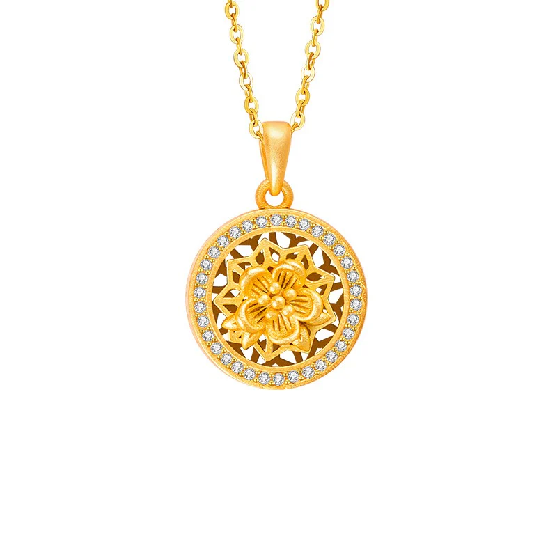Twelve Flower Goddesses Spinning Medallion Necklace - Image 11