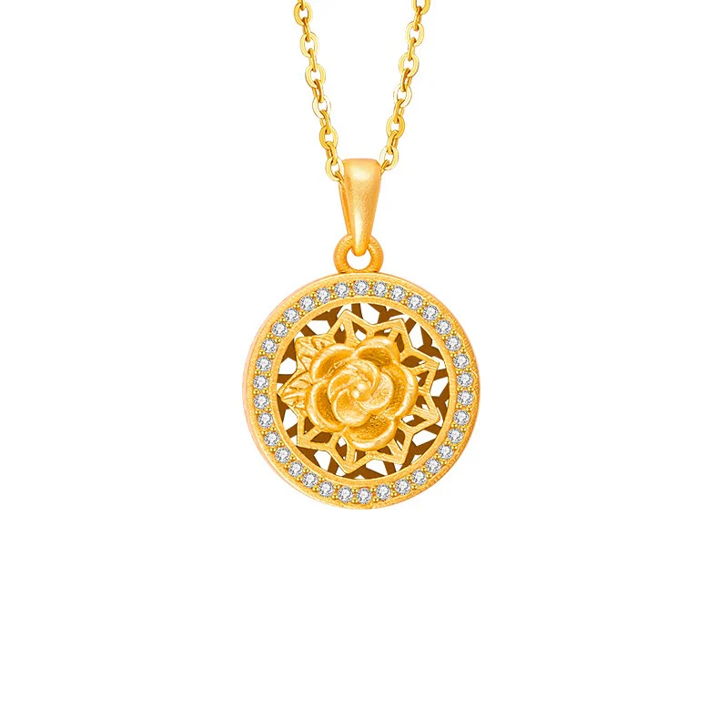 Twelve Flower Goddesses Spinning Medallion Necklace - Image 13