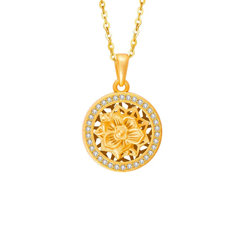 Twelve Flower Goddesses Spinning Medallion Necklace - Image 14