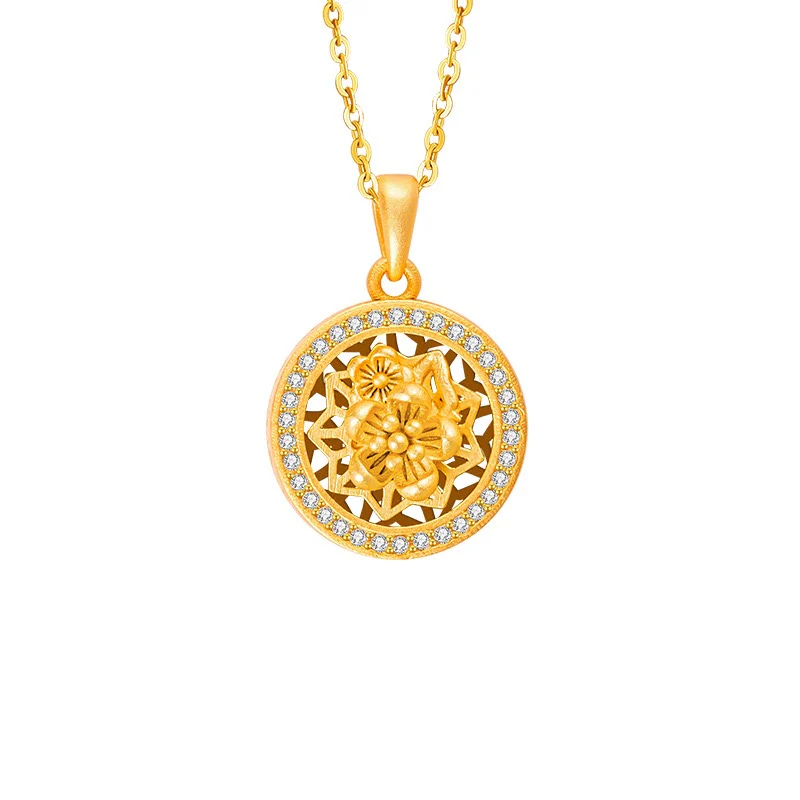 Twelve Flower Goddesses Spinning Medallion Necklace - Image 15