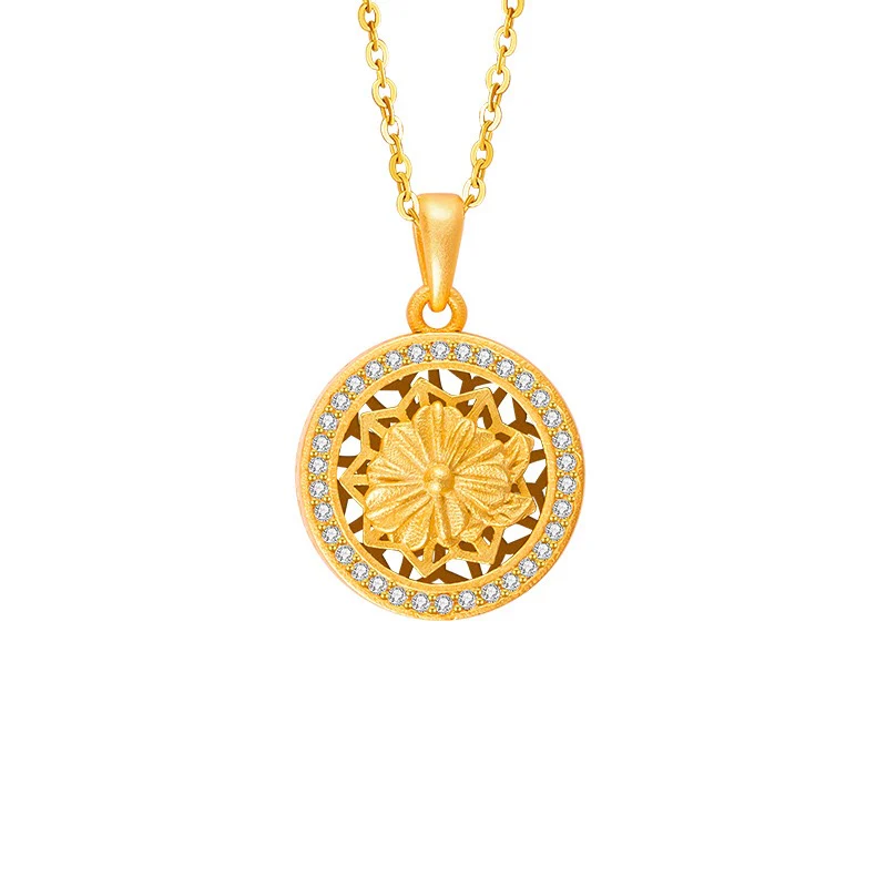 Twelve Flower Goddesses Spinning Medallion Necklace - Image 16