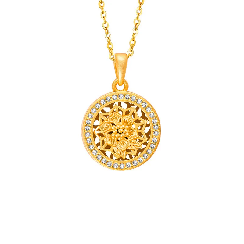 Twelve Flower Goddesses Spinning Medallion Necklace - Image 17