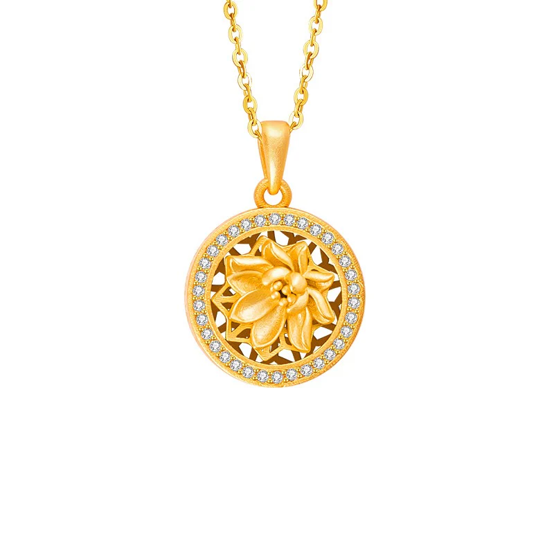 Twelve Flower Goddesses Spinning Medallion Necklace - Image 6