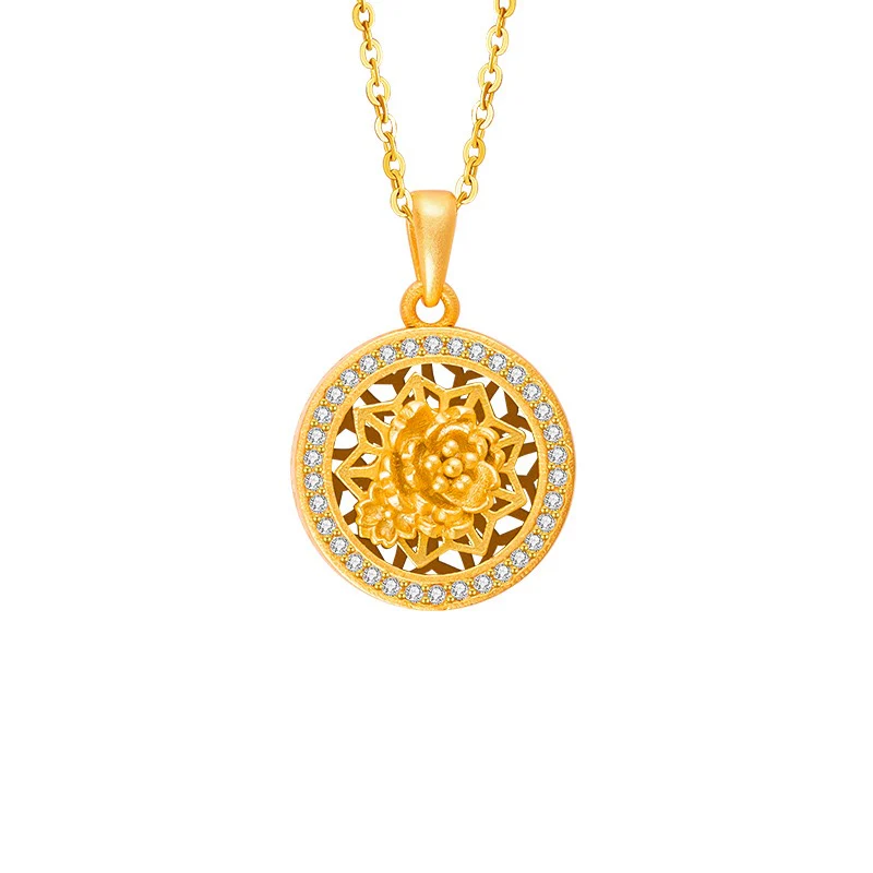 Twelve Flower Goddesses Spinning Medallion Necklace - Image 8