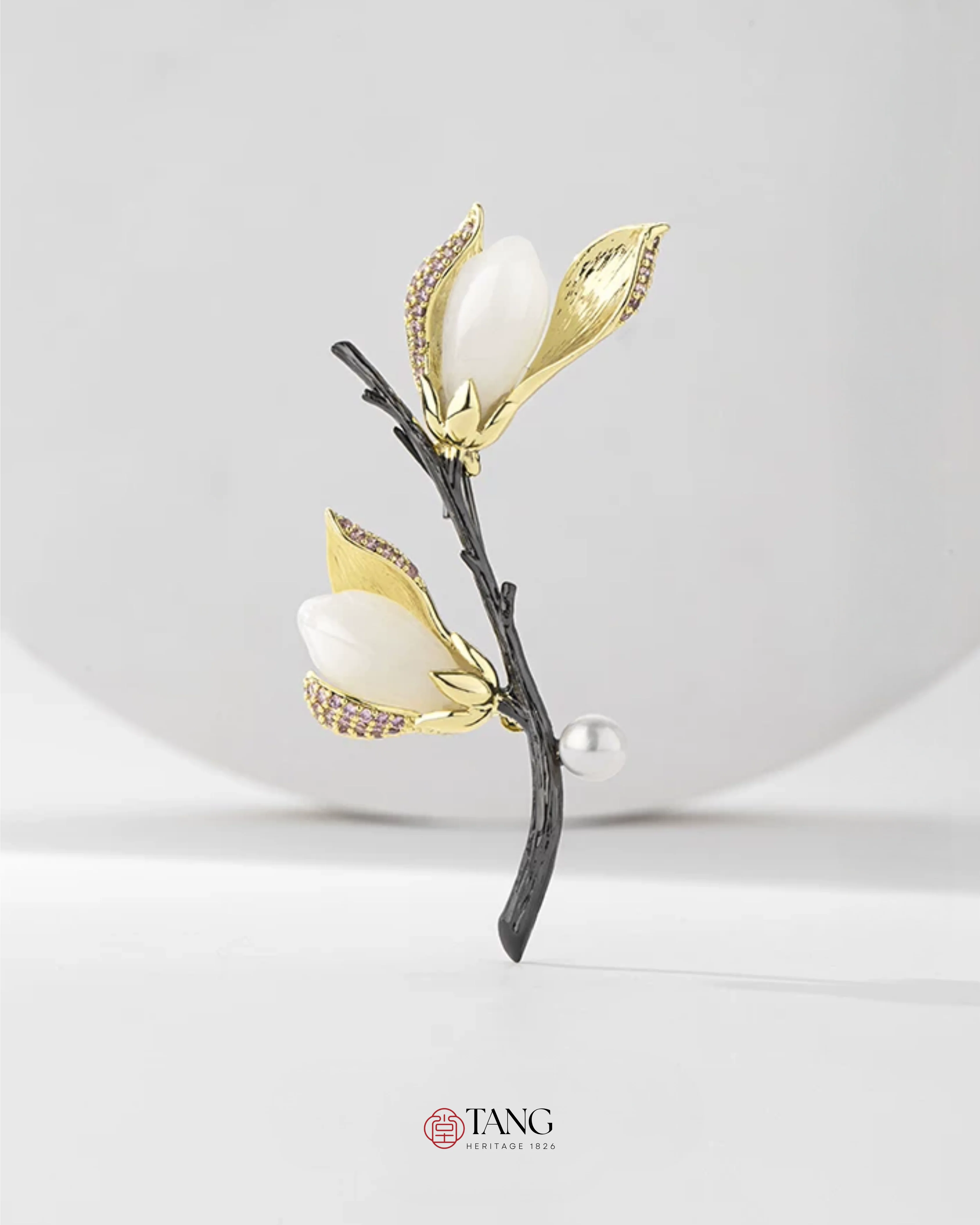 Twin Magnolia Brooch - Image 4