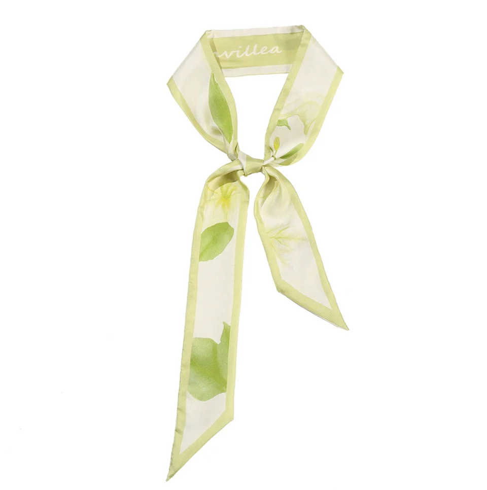 Verdant Whisper 100% Mulberry Silk Twilly