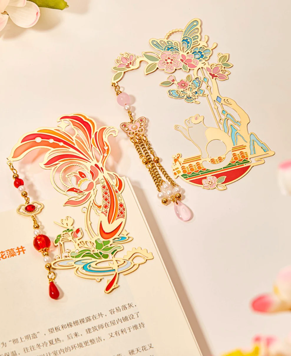 Wishful Koi & Auspicious Cat Bookmark Set - Image 3