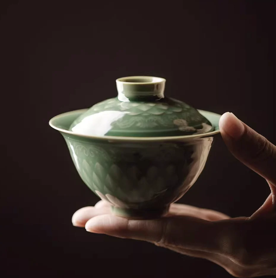 Yue Kiln Fish Scale Pattern Tea Cup - Image 10
