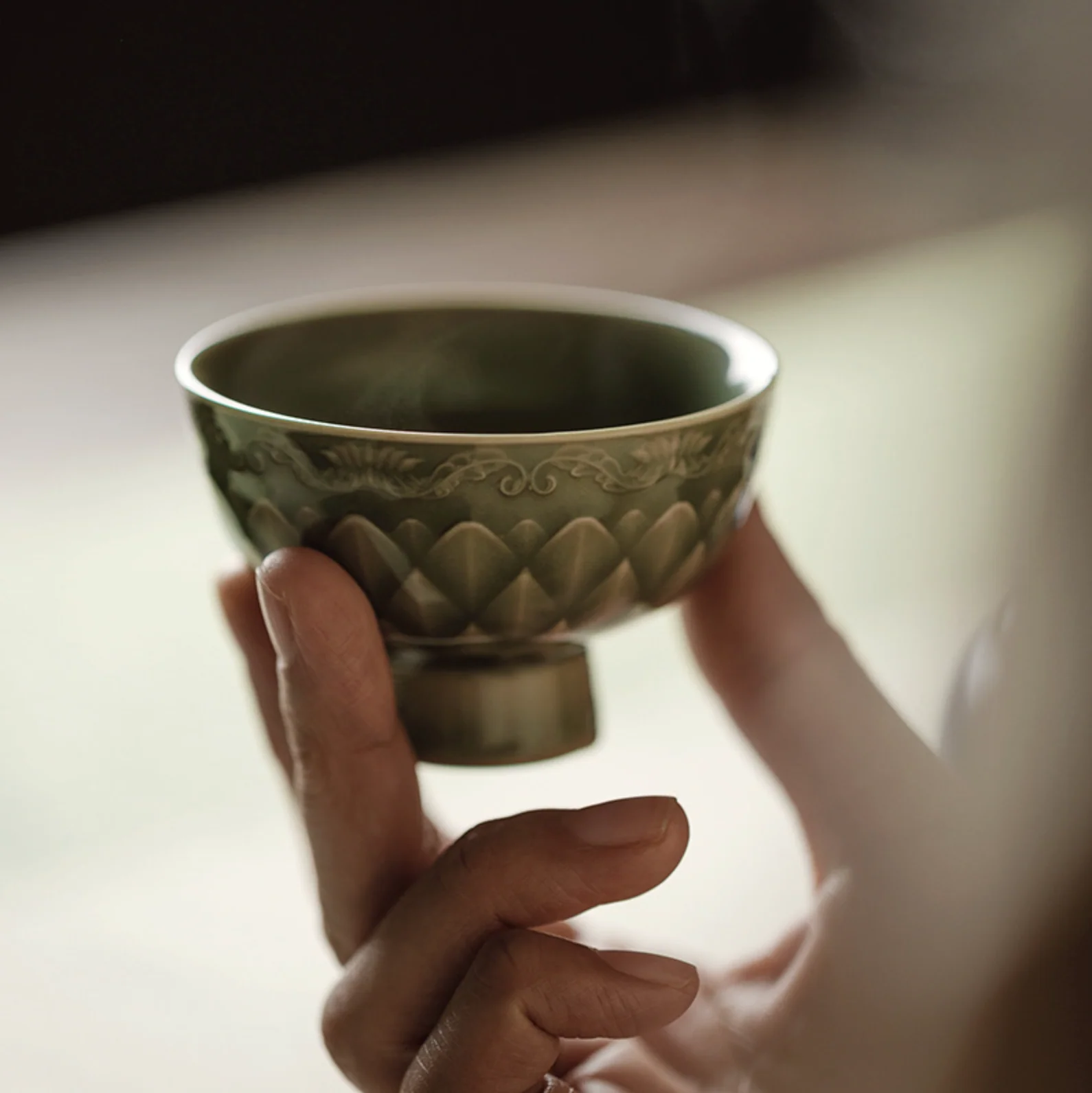 Yue Kiln Fish Scale Pattern Tea Cup - Image 6